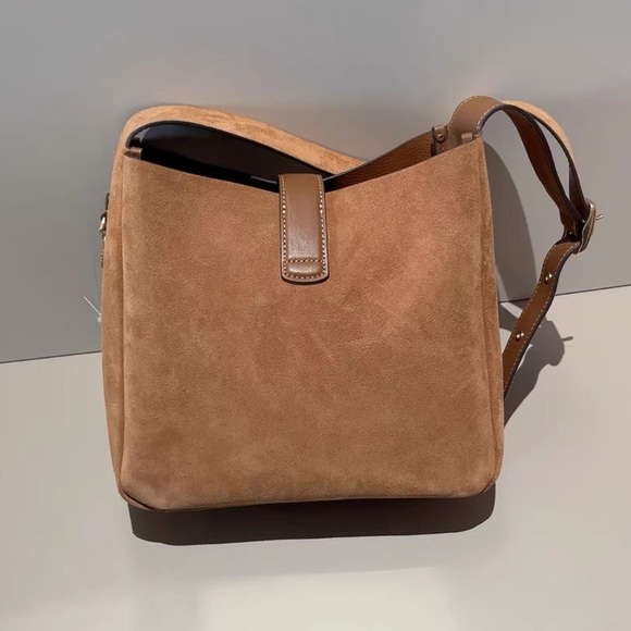 COACH Hadley Convertible Crossbody Bag Suede Brown - Picture 2 of 7